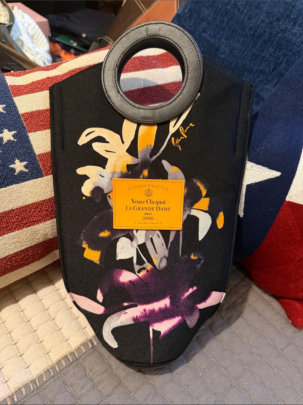 Veuve Clicquot La Grande Dame Black Floral Bottle Carrier 2006